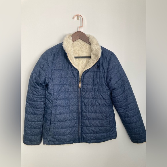 The North Face Girls Reversible Puffer Fleece Jacket - Girls Large (14/16) - Picture 1 of 5